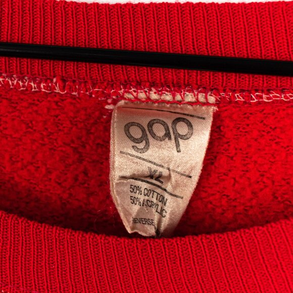 GAP Blank Raglan Sweatshirt XL Boxy Cropped Fit VTG Retro - Picture 3 of 11